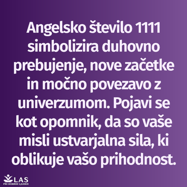 Angelsko število 1111 pomen