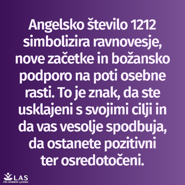 Angelsko število 1212 pomen