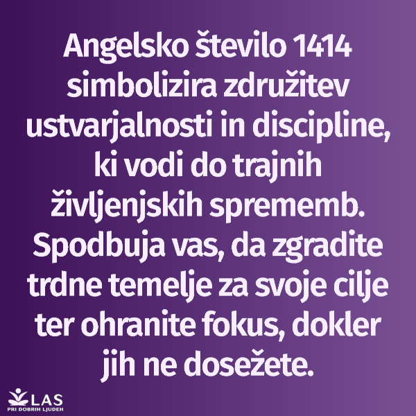 Angelsko število 1414 pomen in simbolizem