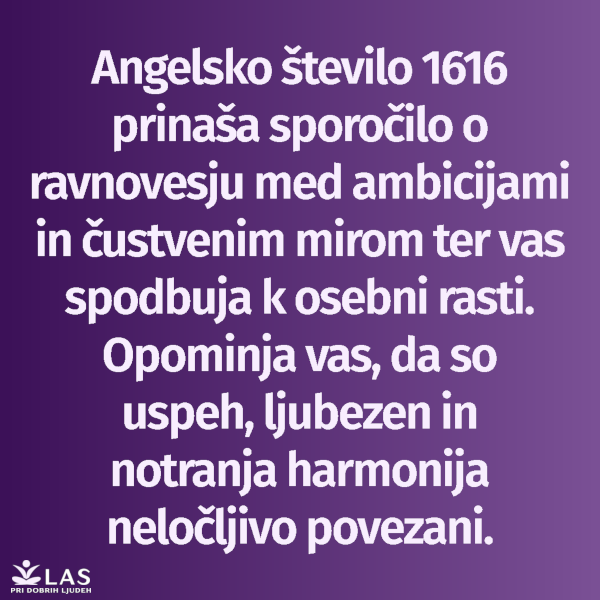 Angelsko število 1616 in simbolizem