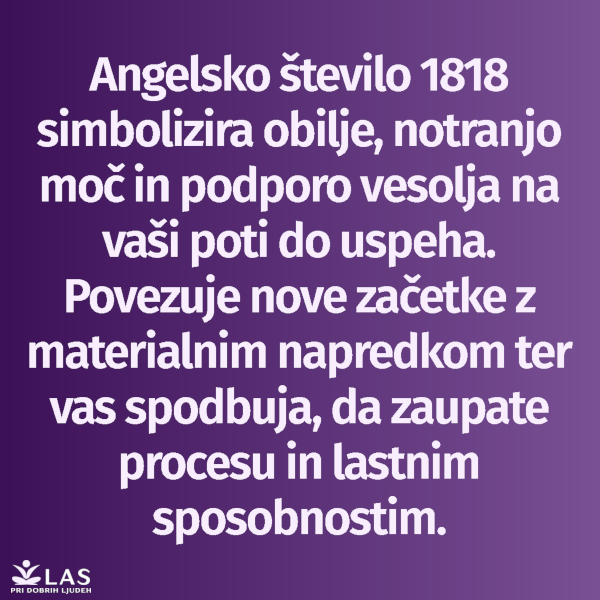 Angelsko število 1818 simbolizem