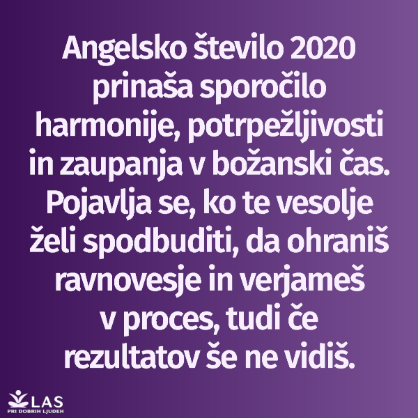 Angelsko število 2020 in simbolika