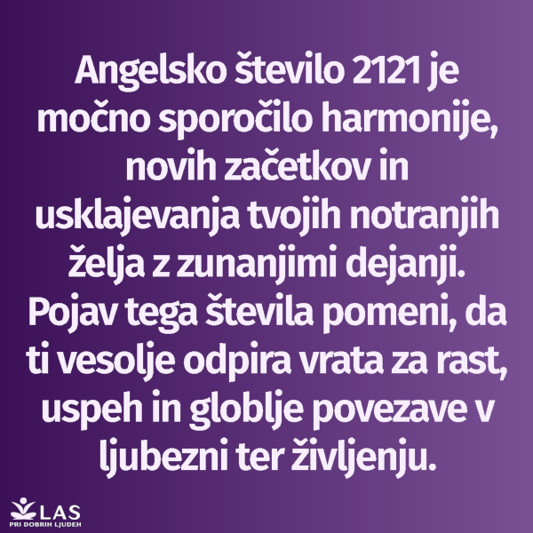 Angelsko število 2121 in simbolizem