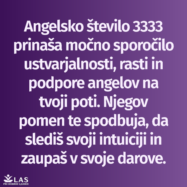 Angelsko število 3333 in pomen