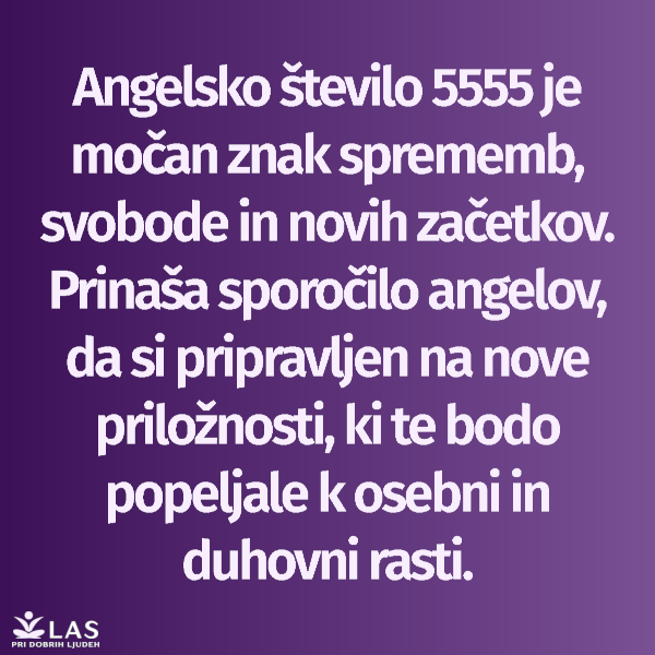 Angelsko število 5555 in pomen