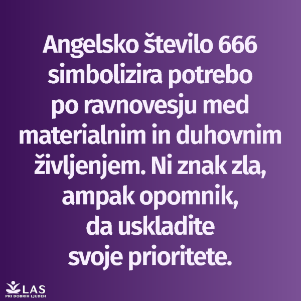 Angelsko število 666 in njegov pomen