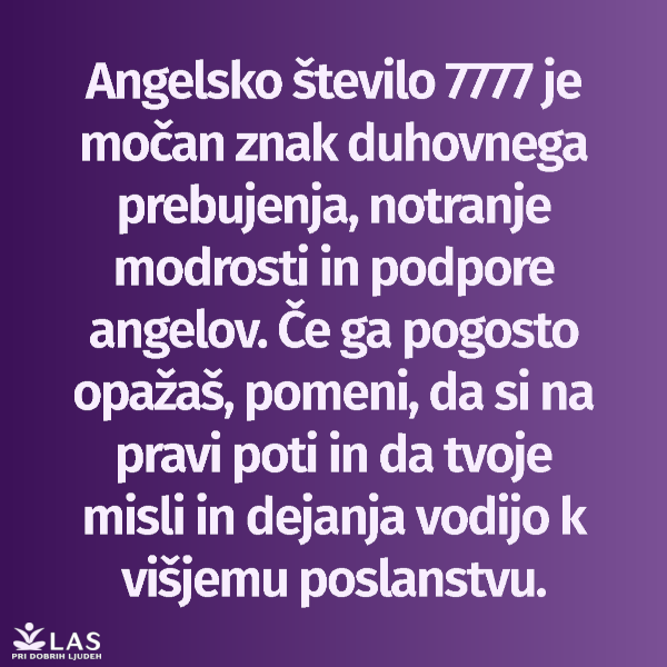 Angelsko število 7777 in pomen