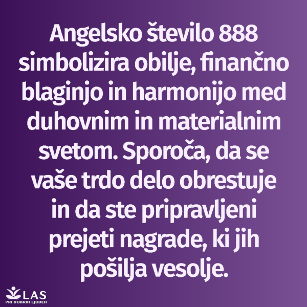 Angelsko število 888 in njegov pomen in simbolizem