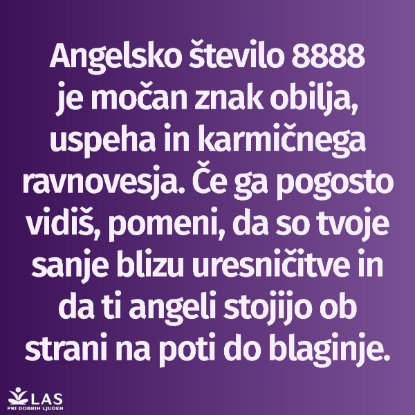 Angelsko število 8888 in pomen