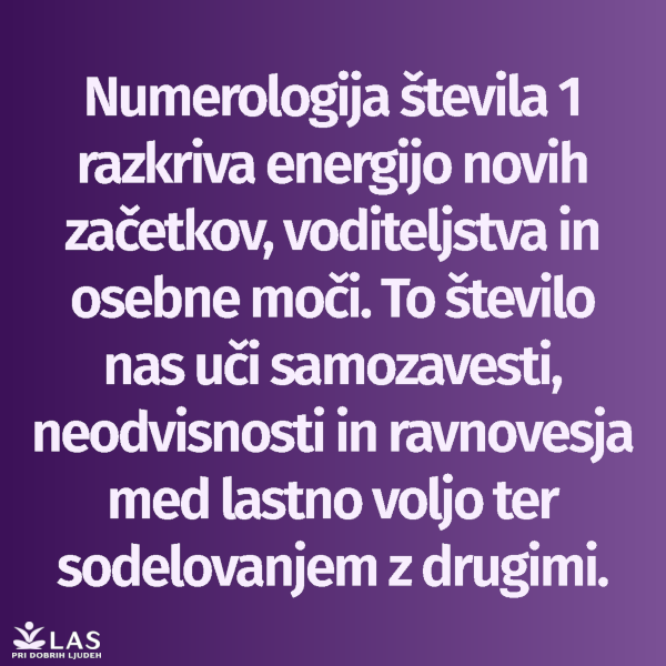 Numerologija števila 1 in pomen