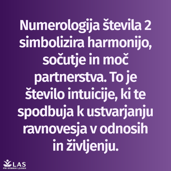 Numerologija števila 2 in pomen