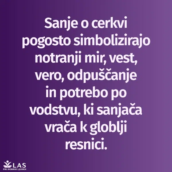 Kaj pomenijo sanje o cerkvi