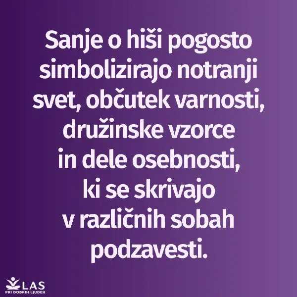 Kaj pomenijo sanje o hiši