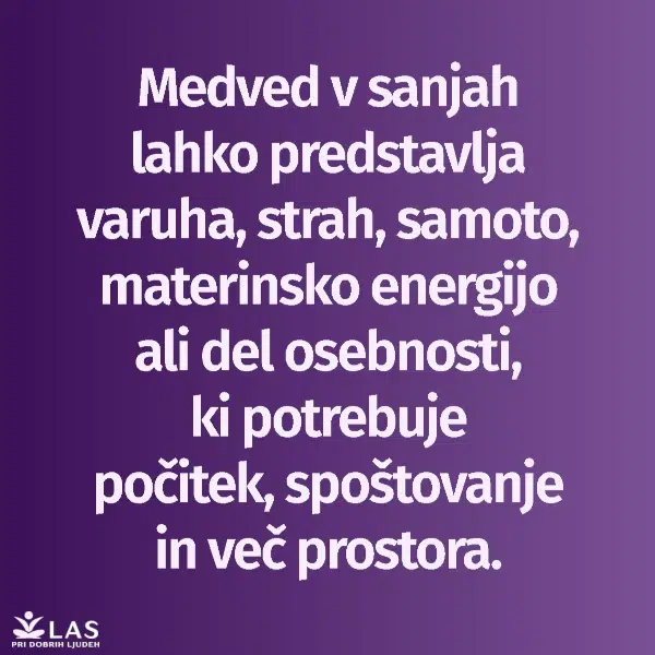Kaj pomenijo sanje o medvedu
