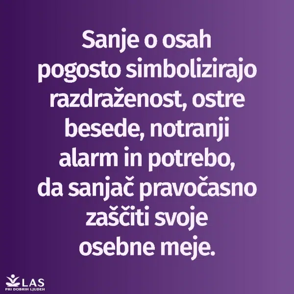 Kaj pomenijo sanje o osah