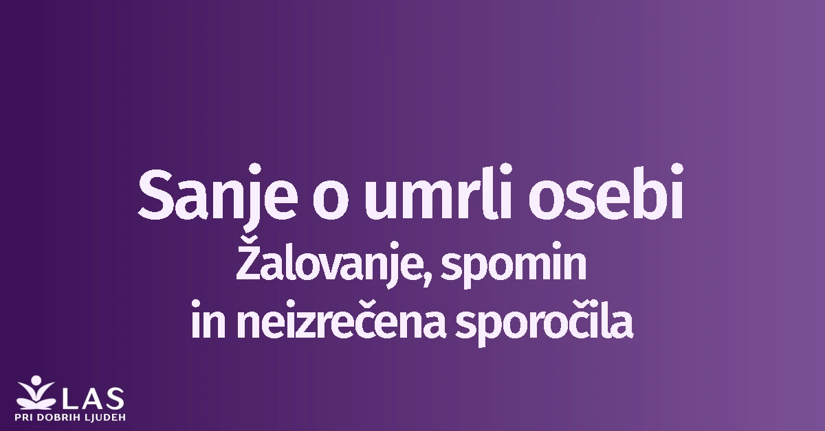 Sanje o umrli osebi